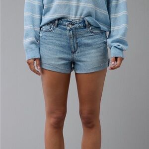 AE stretch denim mom shorts